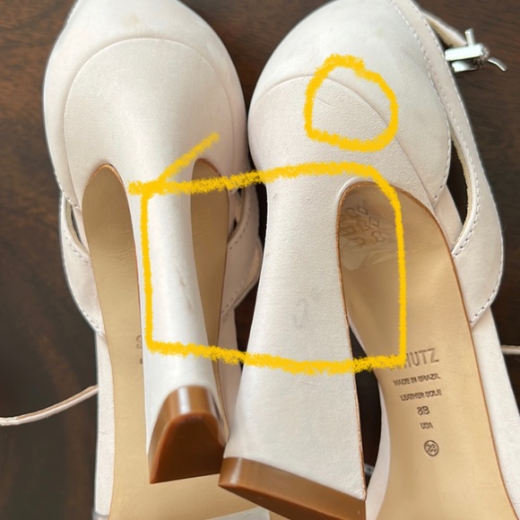 Schutz Kristy Suede Clear Vinyl Ankle Strap Dress Sandals. - Picture 10 of 12